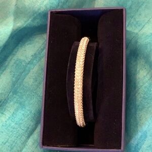 Swarovski Stone Bangle Bracelet White Rhodium